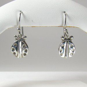 Sterling Silver Ladybug Dangle Earrings